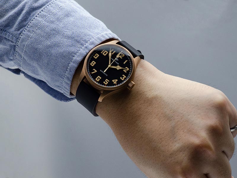 Pouying Puresky Pilot Watch 42mm Mens Watch black color