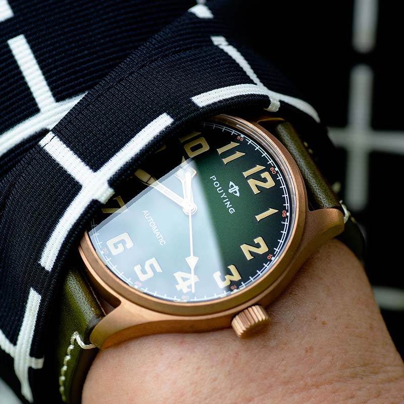 Puresky Pilot Watch Bronze Blue