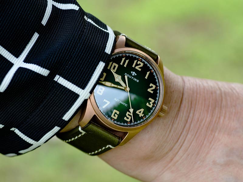 Pouying Puresky classic pilot watch with Seiko NH38 automatic movement