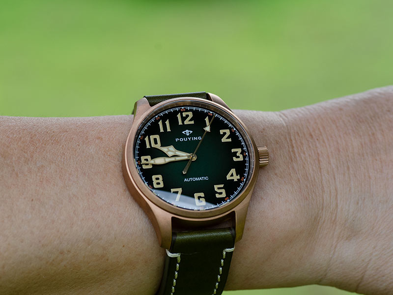 Pouying Puresky classic pilot watch with Seiko NH38 automatic movement