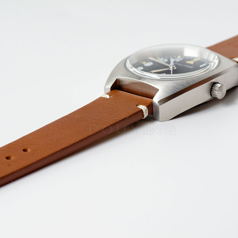 18mm Watch Band Genuine Leather Watch Strap Matte Finish Steel Buckle